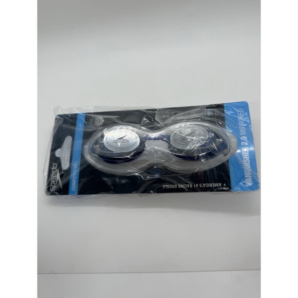SPEEDO Competitive Vanquished 2.0 Mirrored Silver Swimming Goggles New - Picture 4 of 13